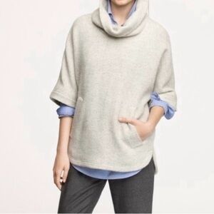 J. Crew Herringbone Cowlneck Wool Blend Poncho Size Small